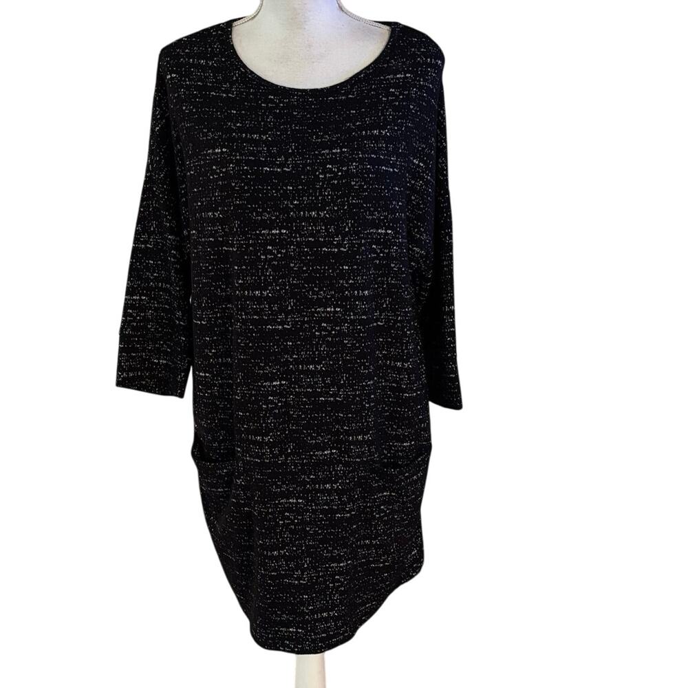Clara Sun Woo Size M Tunic Top Mini Dress Pockets Black White Capsule Minimal